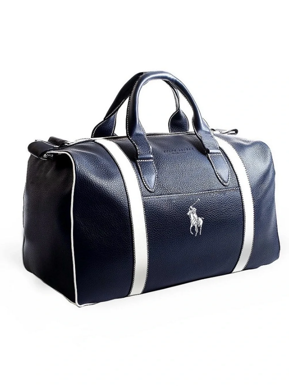 Ralph Lauren Navy Duffel with White Polo Emblem